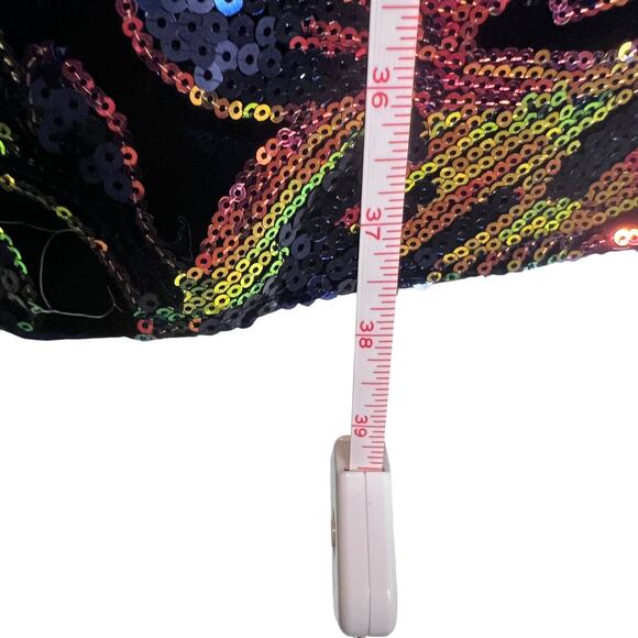 Chicme Sequin Midi Dress Blue M All Over Sequin Open Back Side Slit Bling Party - Picture 13 of 16